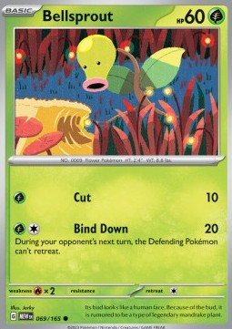 Bellsprout Pokemon card from 151