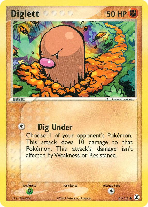 Diglett Pokemon card from FireRed & LeafGreen