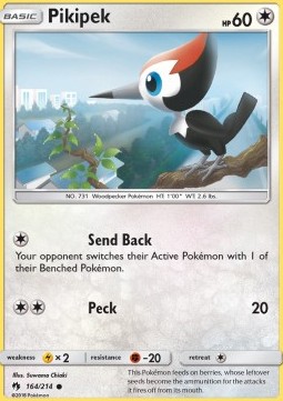 Pikipek Pokemon card from Lost Thunder