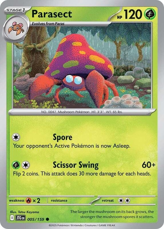 Parasect Pokemon card from SV09: Journey Together