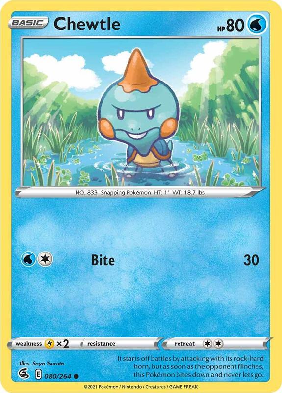 Chewtle Pokemon card from SWSH08: Fusion Strike