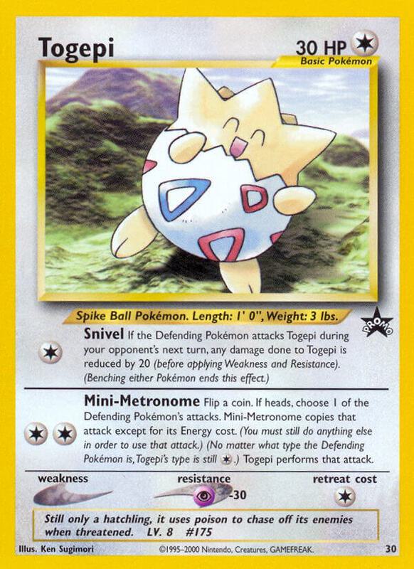 Togepi Pokemon card from WoTC Promo