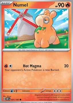 Numel Pokemon card from Obsidian Flames