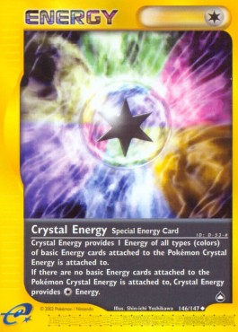 Crystal Energy Pokemon card from Aquapolis