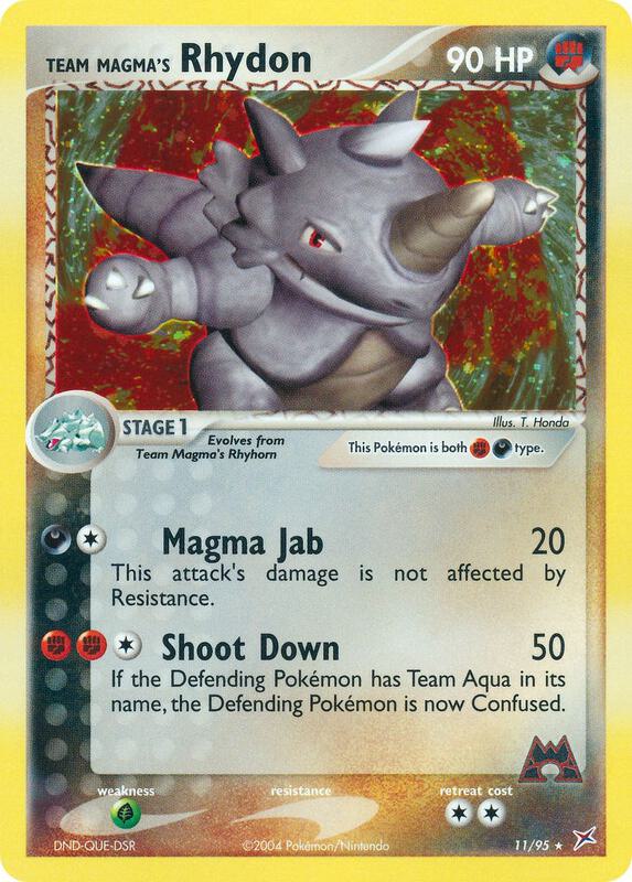 Team Magma's Rhydon Pokemon card from Team Magma vs Team Aqua