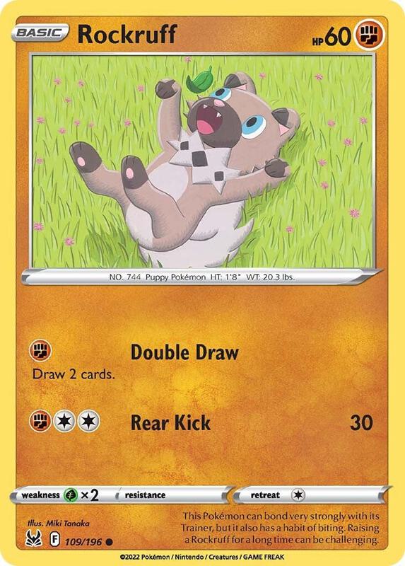 Rockruff Pokemon card from SWSH11: Lost Origin