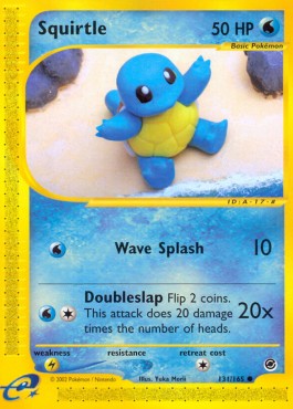 Squirtle Pokemon card from Expedition Base Set