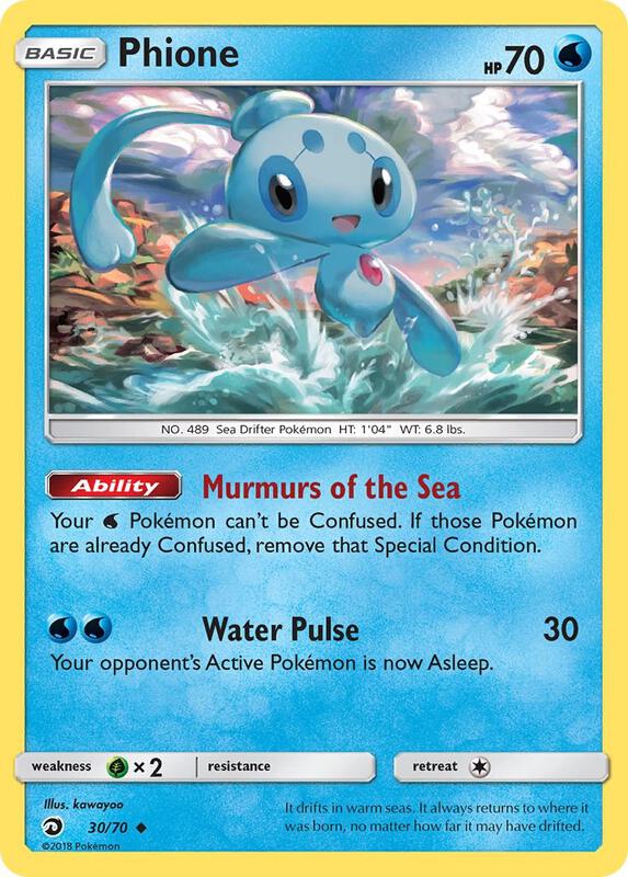 Phione Pokemon card from Dragon Majesty