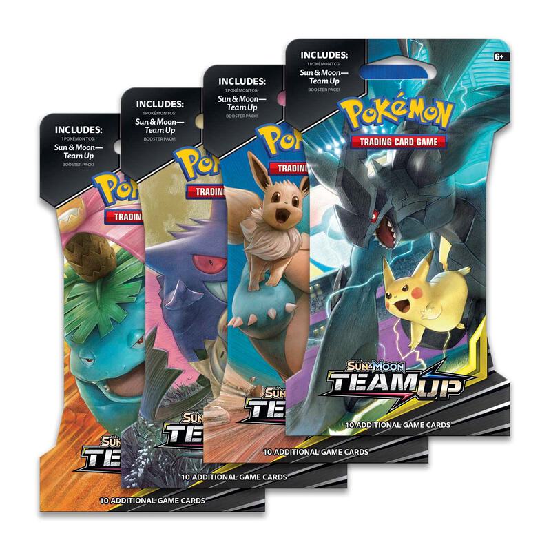 Team Up Sleeved Booster Pack Art Bundle [Set of 4] Pokemon card from SM - Team Up
