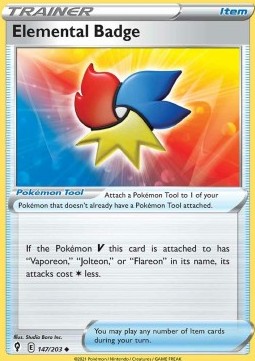 Elemental Badge (Holo) Pokemon card from Evolving Skies