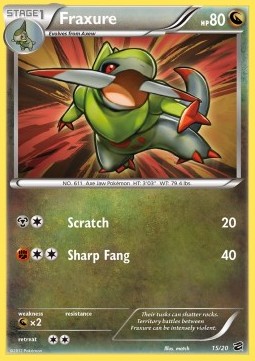 Fraxure Pokemon card from Dragon Vault