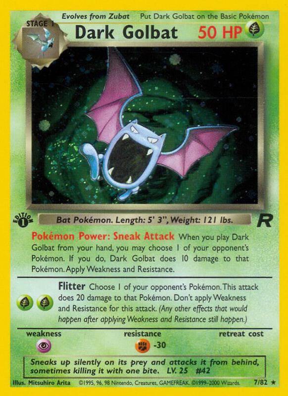 Dark Golbat (7) Pokemon card from Team Rocket