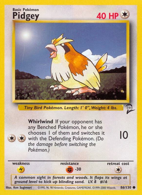 Pidgey Pokemon card from Base Set 2