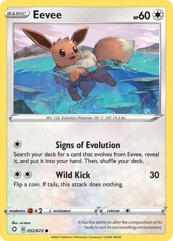 Eevee Pokemon card from Shining Fates: Shiny Vault