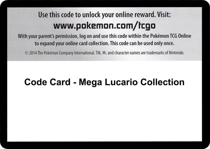 Code Card - Mega Lucario Collection Pokemon card from XY - Furious Fists