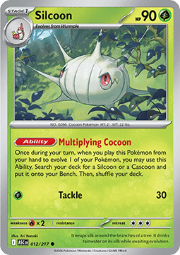 Silcoon Pokemon card from Ascended Heroes