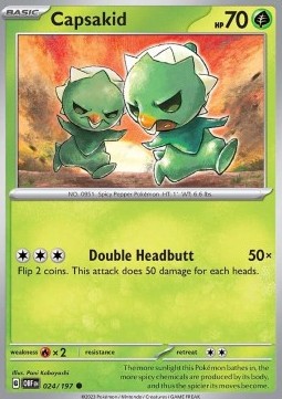 Capsakid Pokemon card from Obsidian Flames