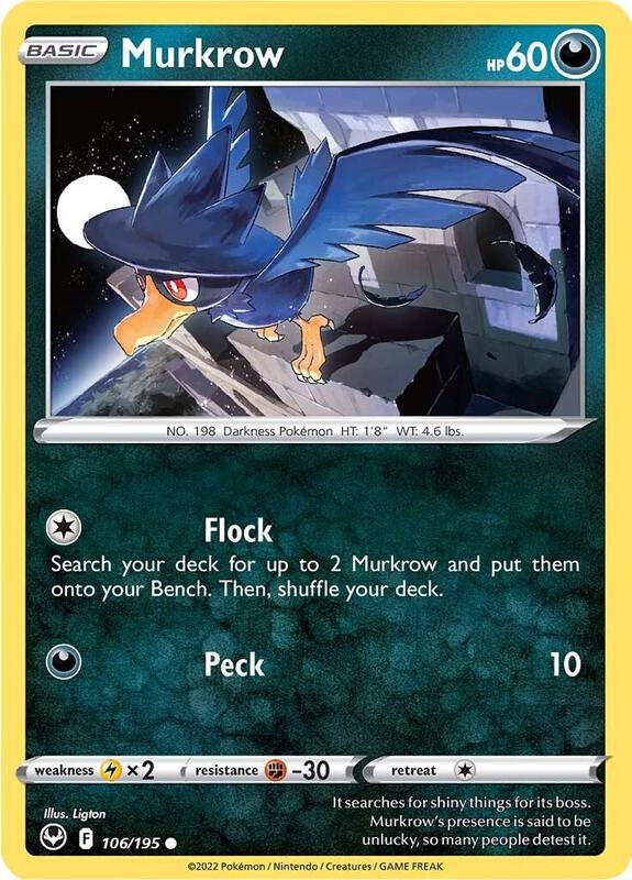 Murkrow Pokemon card from SWSH12: Silver