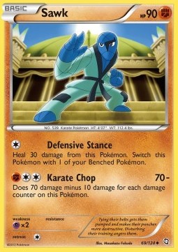 Sawk Pokemon card from Dragons Exalted