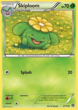 Skiploom Pokemon card from Steam Siege