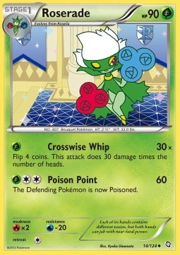 Roserade Pokemon card from Dragons Exalted