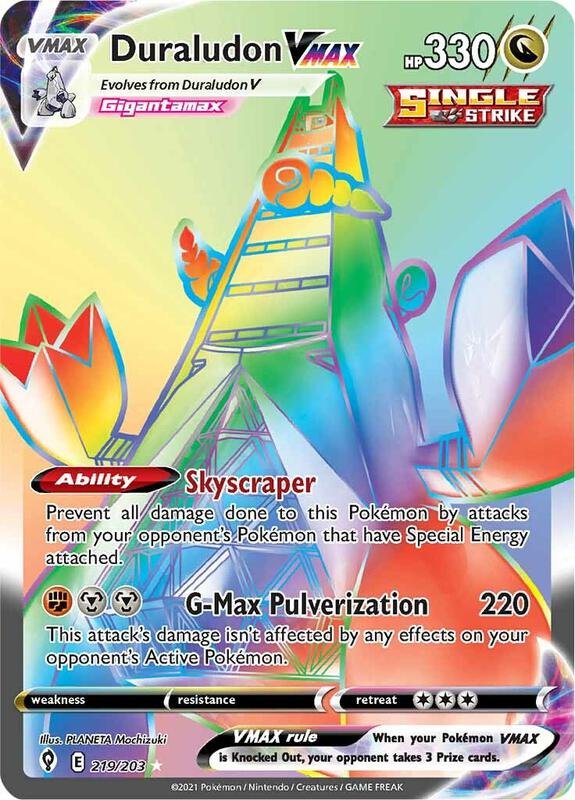 Duraludon VMAX (Secret) Pokemon card from SWSH07: Evolving