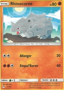 Rhyhorn (Holo) Pokemon card from McDonalds Collection 2019 2