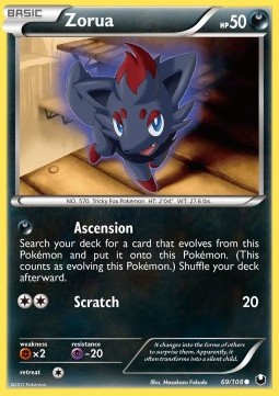 Zorua Pokemon card from Dark Explorers