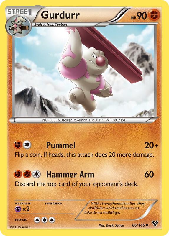 Gurdurr Pokemon card from XY Base Set