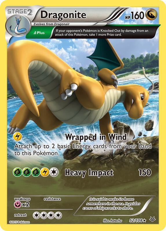 Dragonite (52 Delta) Pokemon card from XY - Roaring Skies