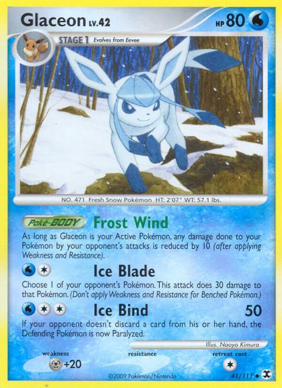 Glaceon Pokemon card from Rising Rivals