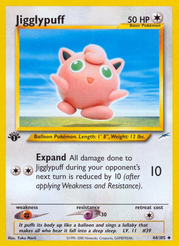 Jigglypuff Pokemon card from Neo Destiny