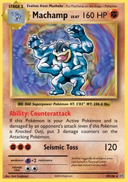 Machamp Pokemon card from Evolutions