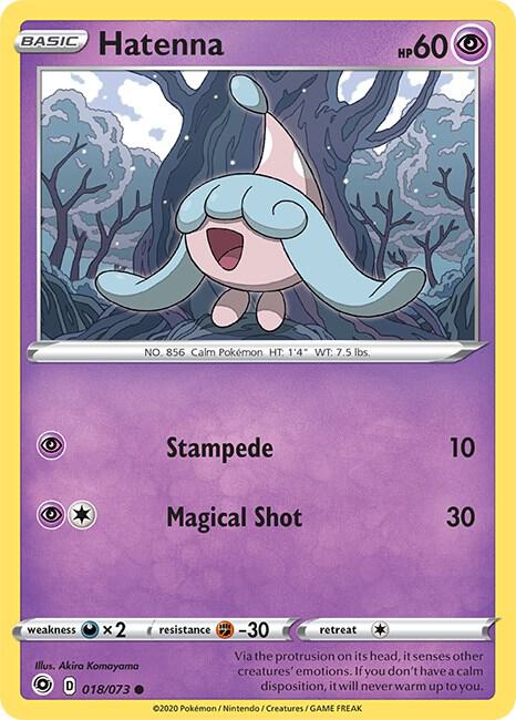 Hatenna Pokemon card from Champion's Path