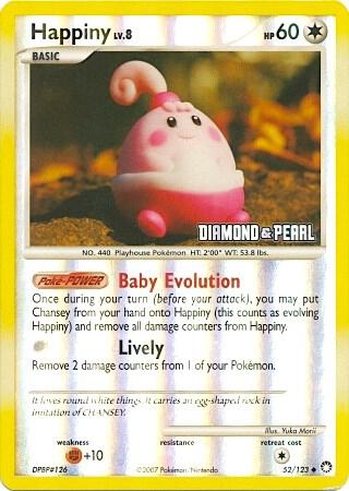 Happiny Pokemon card from Burger King Promos
