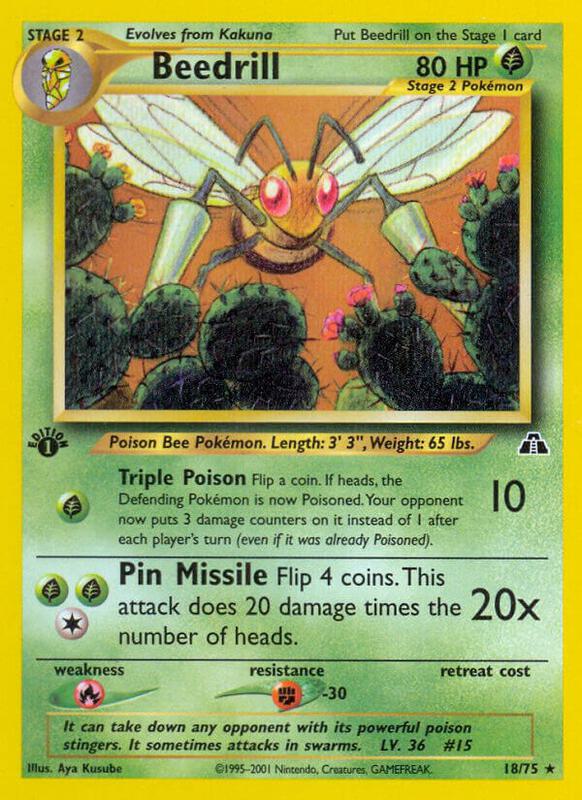 Beedrill Pokemon card from Neo Discovery