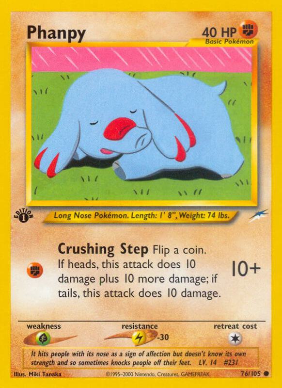 Phanpy Pokemon card from Neo Destiny
