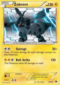 Zekrom Pokemon card from Next Destinies