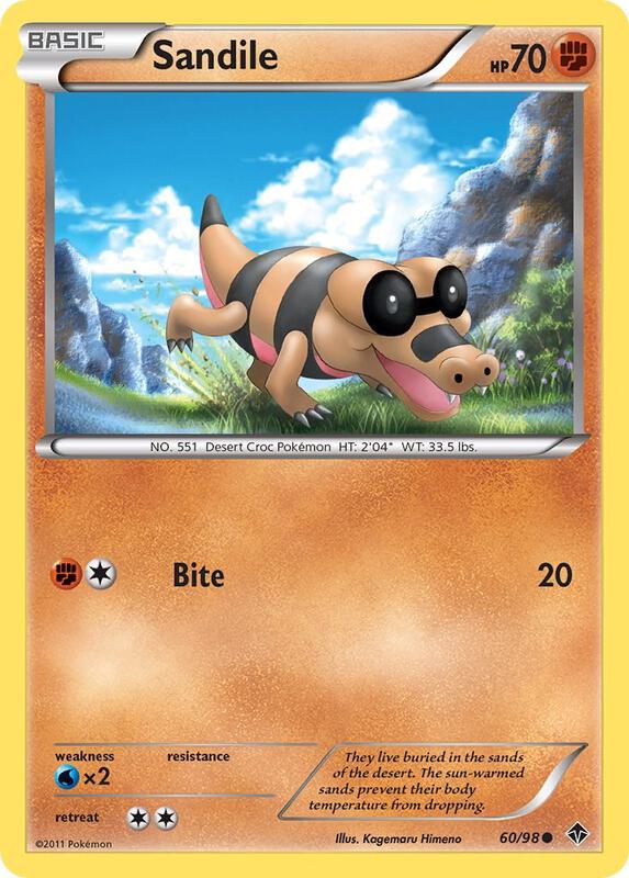 Sandile Pokemon card from Emerging Powers