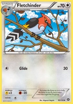 Fletchinder (Holo) Pokemon card from Steam Siege