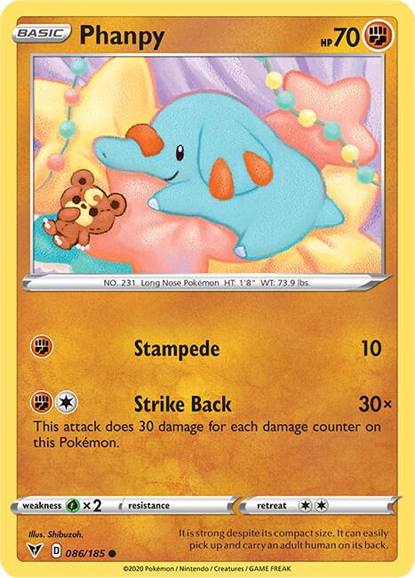 Phanpy Pokemon card from SWSH04: Vivid Voltage
