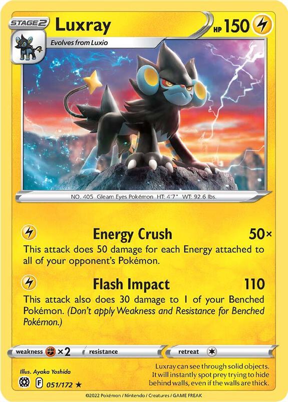 Luxray Pokemon card from SWSH09: Brilliant Stars