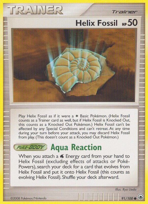 Helix Fossil Pokemon card from Majestic Dawn