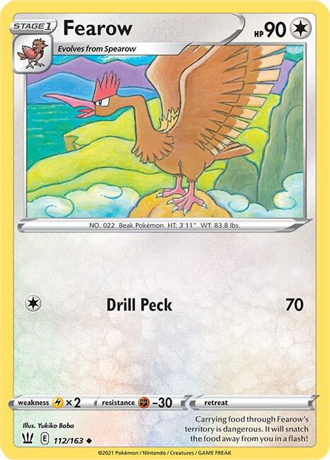 Fearow Pokemon card from SWSH05: Battle Styles