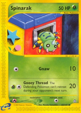 Spinarak Pokemon card from Aquapolis