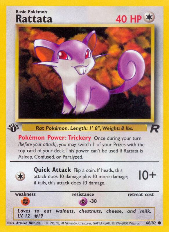 Rattata Pokemon card from Team Rocket