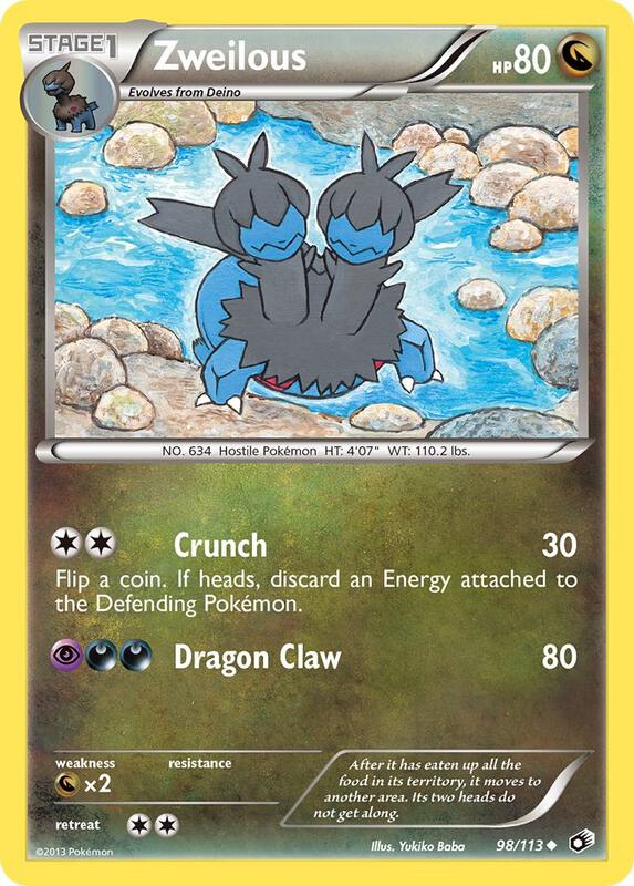 Zweilous Pokemon card from Legendary Treasures