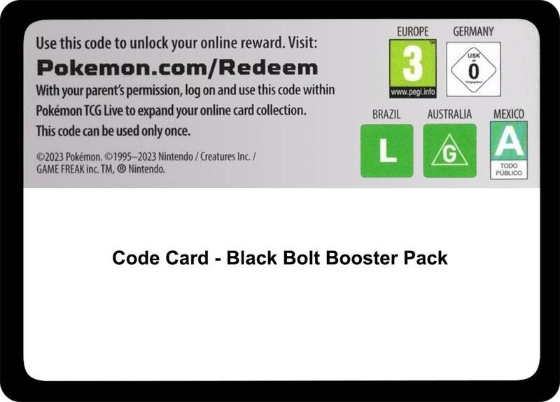 Code Card - Black Bolt Booster Pack Pokemon card from SV: Black Bolt