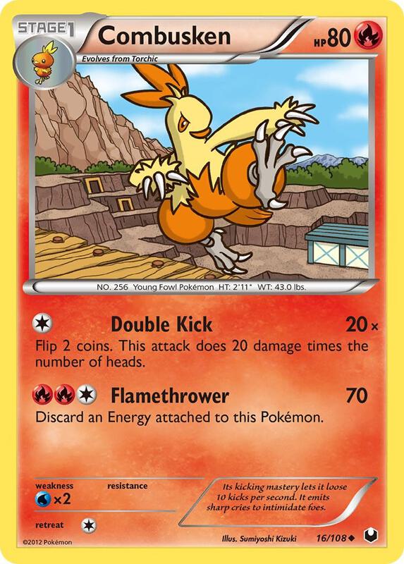 Combusken Pokemon card from Dark Explorers