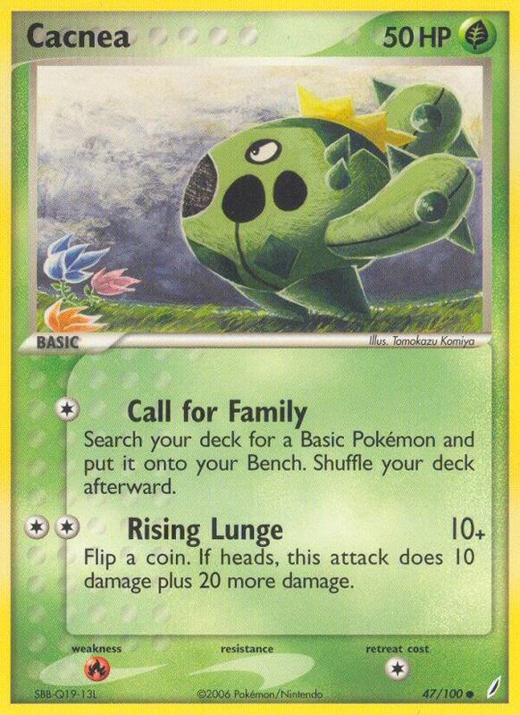 Cacnea Pokemon card from Crystal Guardians